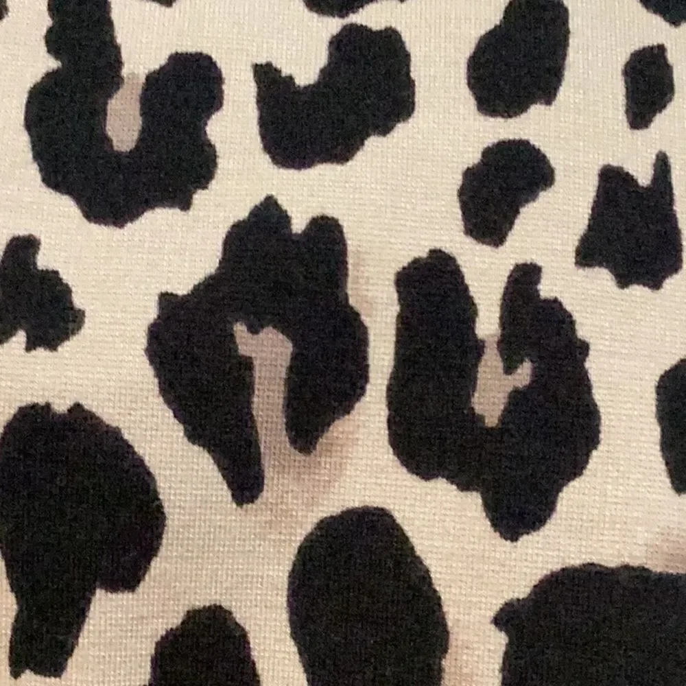 Kate Spade Leopard Cheetah Print Long Sleeve Mock Neck Top Size 4 Ponte